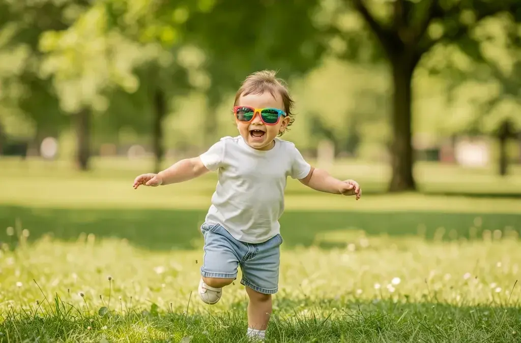 Allergiefreundliche Sonnenbrille für Kinder aus hypoallergenen Materialien und UV-Schutz