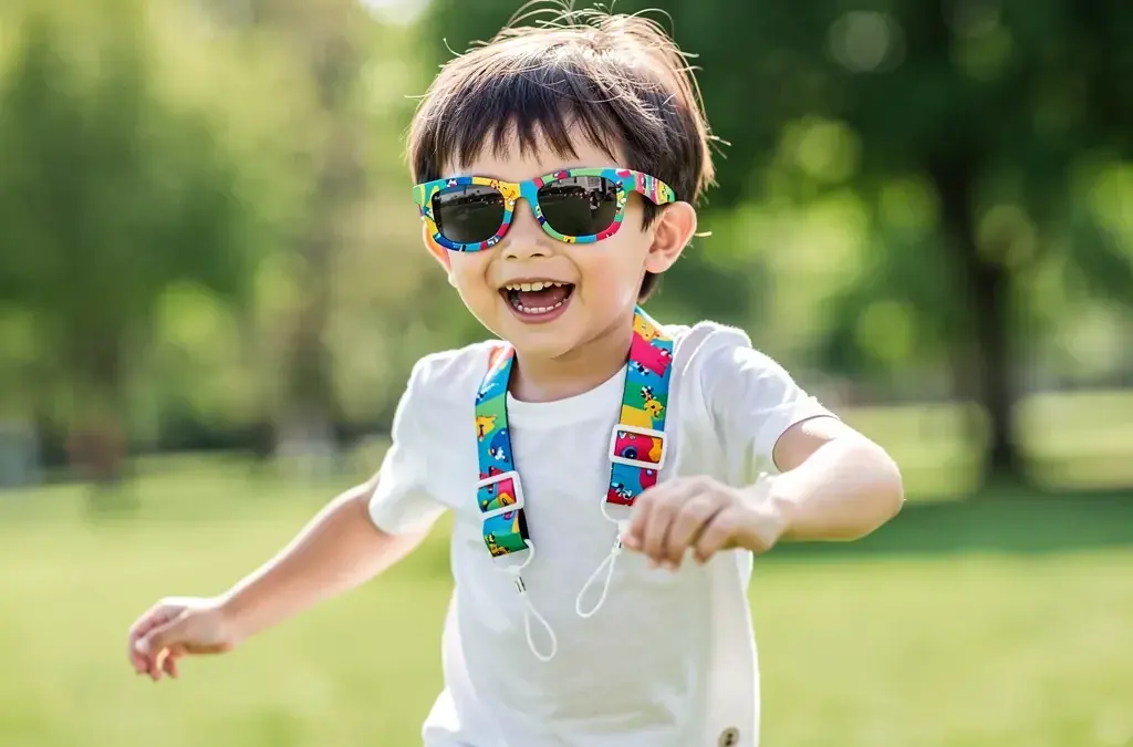 Stylische Brillenbänder für Kinder halten Brillen sicher und setzen modische Akzente