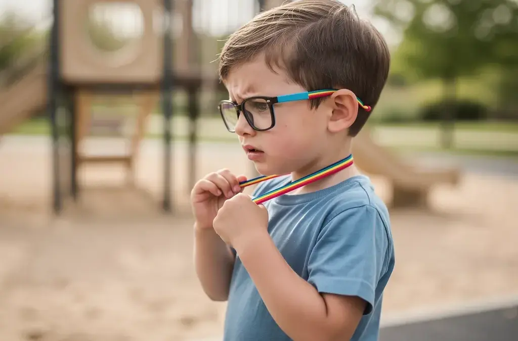 Brillenband für Kinder zeigt mögliche Gefahren und schädliche Materialien auf