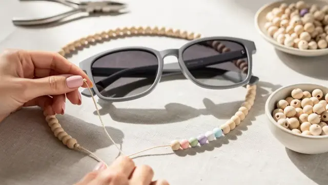 DIY-Brillenband aus Schnüren und Perlen für individuelle Sonnenbrillen gestalten