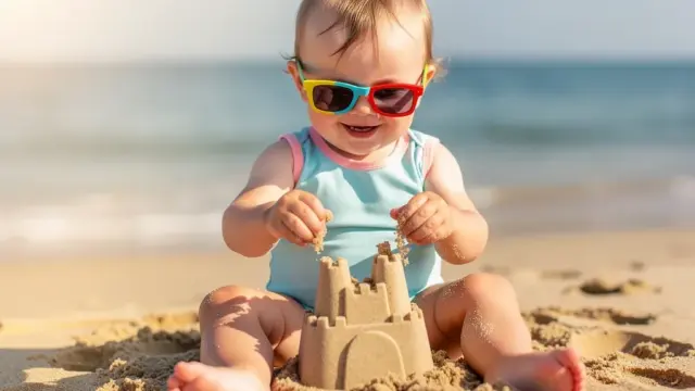 Kinder Sonnenbrille für Kleinkinder am Strand im Test für optimalen UV-Schutz