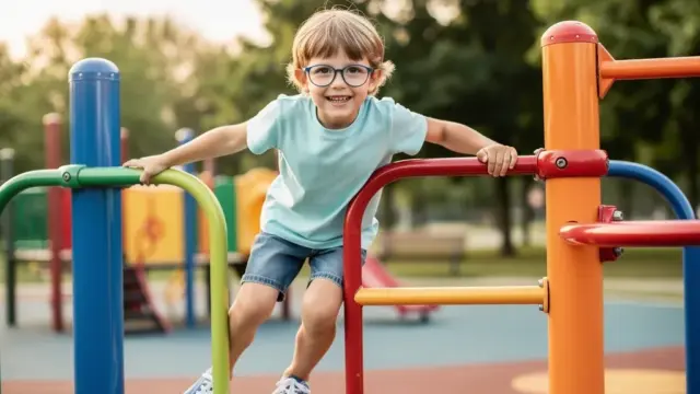 Robuste Kinderbrille aus flexiblem Material für unbeschwertes Spielen und Sicherheit