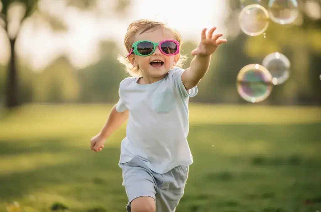 Biegsame Sonnenbrille für Kinder aus robustem TPEE-Material für Sicherheit und Komfort