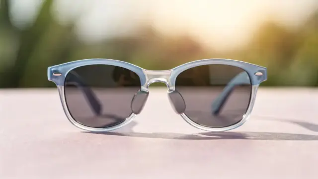 Kindersonnenbrille mit Halt ohne Druck, sicher und bequem auf hellem Hintergrund