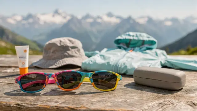 Kindersonnenbrillen im Gebirge mit UV-Schutz, passgenauen Rahmen und verschiedenen Gläsern