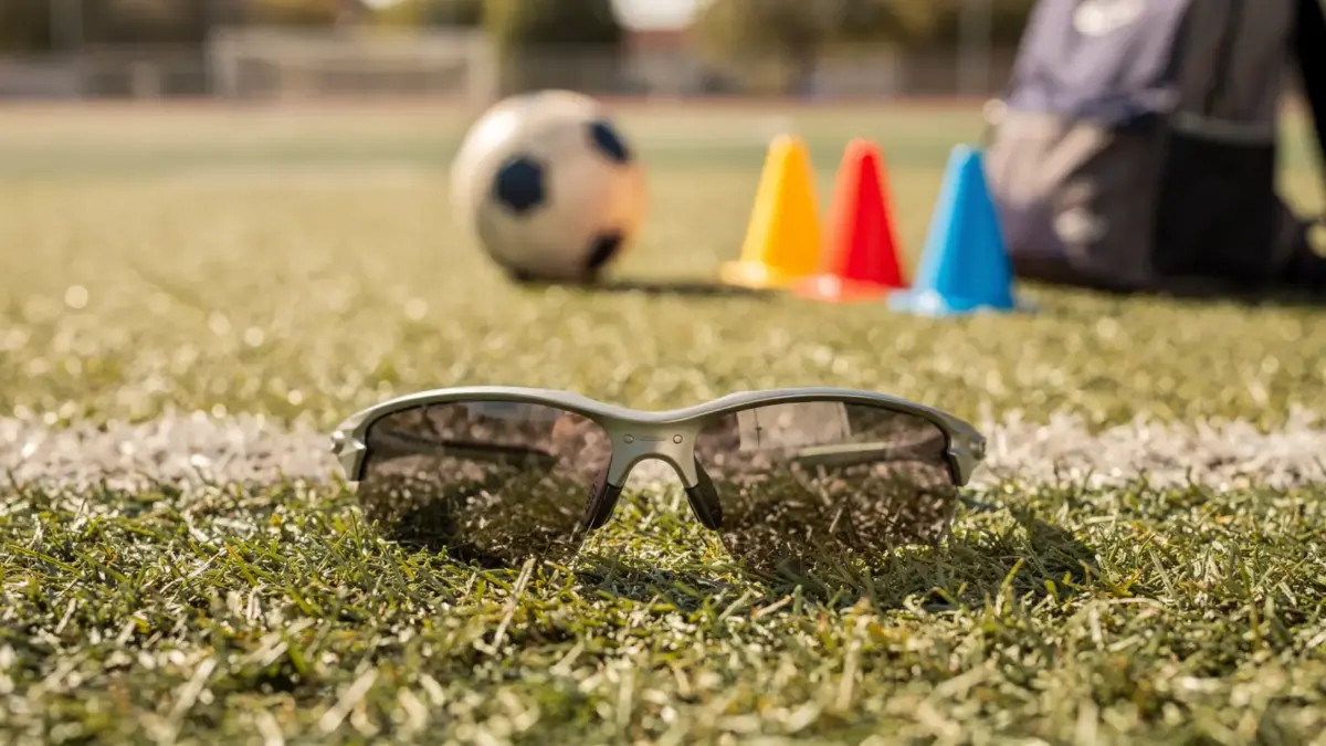 Sportliche Sonnenbrille für Schulsport und Outdoor-Aktivitäten auf dem Sportplatz